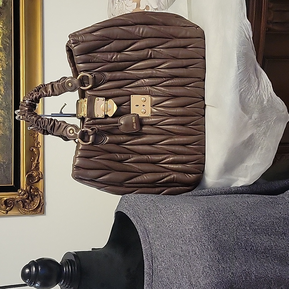 MIU MIU Matellase leather Large Satchel handbag - Picture 14 of 17